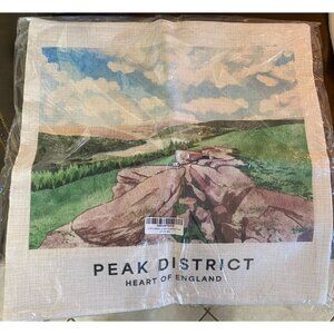 Sublimation Linen Cushion Cover Peak District Heart of England 15" x 15" NEW